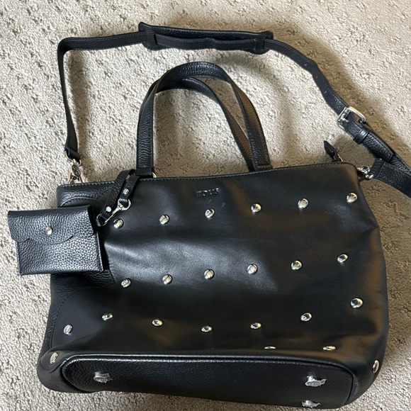 TOUS Black Studded Leather Tote Bag - Picture 1 of 12